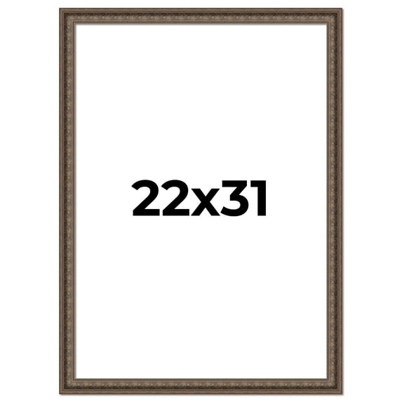 22x31 Ornate Brown Real Wood Picture Frame Width 1.5 Inches | Interior Frame Depth 0.5 Inches |