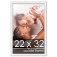 thumbnail image 1 of 22x32 White Wood Picture Frame - UV Acrylic, Foam Board Backing, Hanging Hardware, 1 of 9