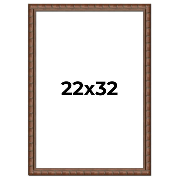 22x32 Dark Brown Bamboo Real Wood Picture Frame Width 1.5 inches | Interior Frame Depth 0.5 inches