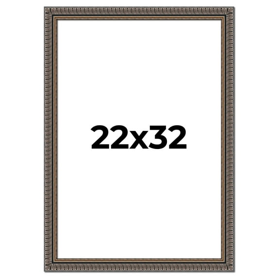 22x32 Frame Black Feather Payton Ornate Solid Wood Picture Frame Width 1.75 Inches | Interior Depth