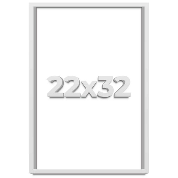 22x32 Shadow Box Frame White | 1 Inches Deep Real Wood Contemporary Shadowbox Display Frame | UV