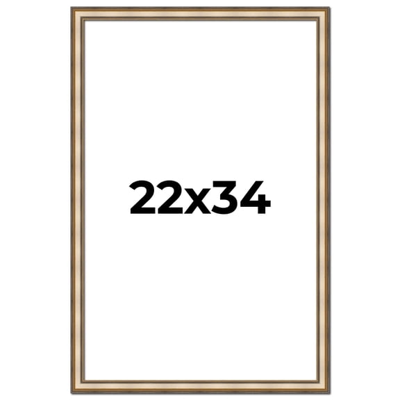 22x34 1.75" 'Prima" Silver Contemporary Wood Frame - Great for Posters, Photos, Art Prints, Mirror,