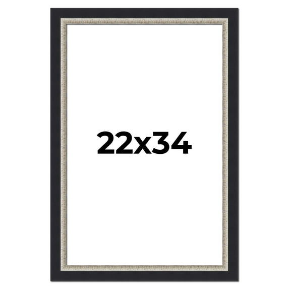 22x34 Frame Black Real Wood Picture Frame Width 2.25 Inches | Interior Frame Depth 0.5 Inches |