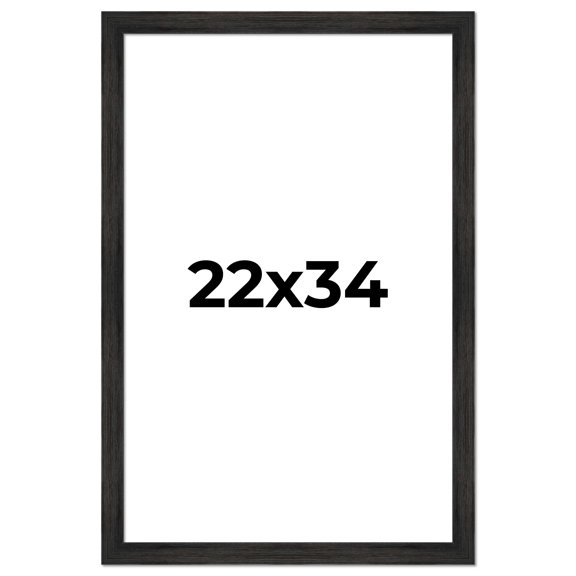 22x34 Frame Black Rustic Barnwood Solid Wood Picture Frame | 1.5 Inch Moulding Width | Includes UV