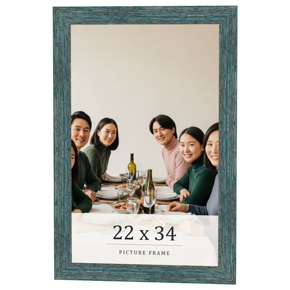 22x34 Frame Blue Rustic Barnwood Solid Wood Picture Frame Width 1.25 Inches | Interior Depth 0.5