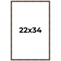 22x34 Frame Brown Bamboo with Dark Coffee/Walnut Finish | Solid Wood Picture Frame Width 0.75