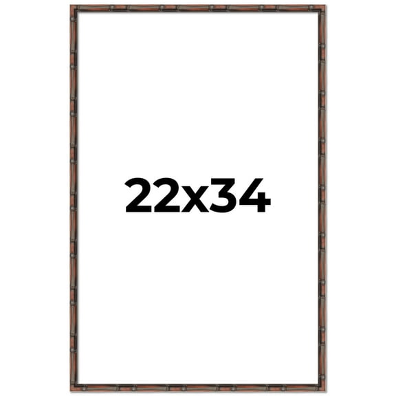22x34 Frame Brown Bamboo with Dark Coffee/Walnut Finish | Solid Wood Picture Frame Width 0.75