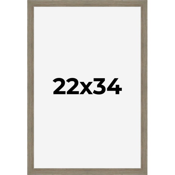 22x34 Frame Gray Barnwood Rustic Solid Wood Picture Frame | 1.5 Inch Moulding Width | Includes UV