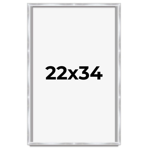22x34 Frame Silver Whitewashed Wood Grain Solid Wood Shadow Box | 0.75 Inch Moulding Width | 0.75