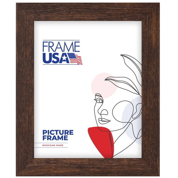 22x34 Picture Frame – Brown Chalked Style 26-1911, 1.25 Inch MDF Moulding, Includes Plexiglass and Backing –&nbsp;Wall Display Frame for Art, Posters, or Photos – Frame USA