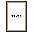 thumbnail image 1 of 22x35 Frame Gold Real Wood Picture Frame Width 2.25 Inches | Interior Frame Depth 0.5 Inches |, 1 of 8