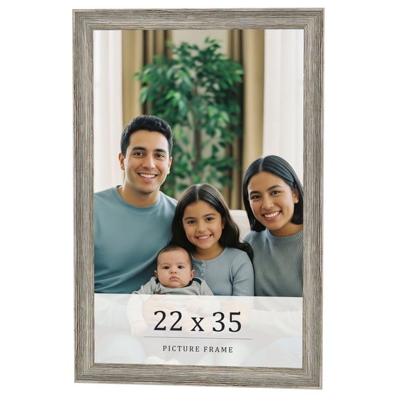22x35 Frame Grey Solid Wood Picture Frame Width 1 Inches | Interior Frame Depth 0.5 Inches |