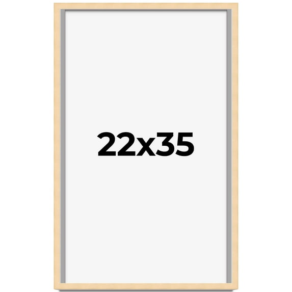 22x35 Frame Natural Wood Picture Frame | 0.75 Inch Moulding Width | with UV Acrylic Plexiglass,