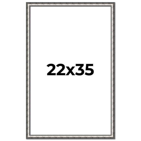 22x35 Frame Silver Real Wood Picture Frame Width 1.125 Inches | Interior Frame Depth 0.5 Inches |