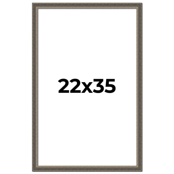 22x35 Frame Silver Real Wood Picture Frame Width 1.25 Inches | Interior Frame Depth 0.5 Inches |