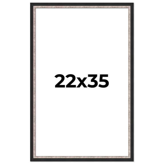 22x35 Frame Silver Real Wood Picture Frame Width 1.25 Inches | Interior Frame Depth 0.75 Inches |