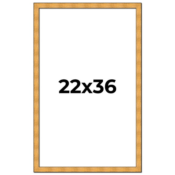 22x36 Frame Gold Rustic Solid Wood Picture Frame | 1.25 Inch Wide Moulding | Rustique Gold