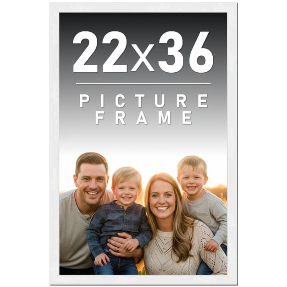22x36 Frame White Solid Wood Picture Frame Includes UV Acrylic Shatter Guard Front, Acid Free Foam