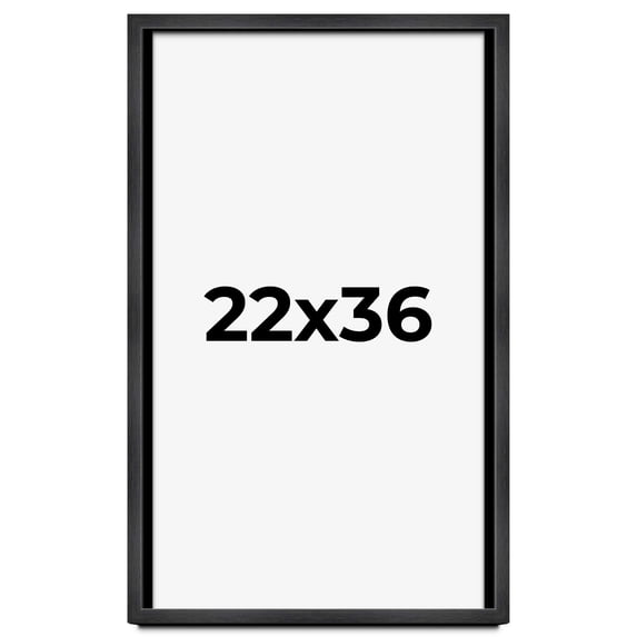 22x36 Shadow Box Frame Grey Charcoal Black | 0.875 Inches Deep | Solid Wood Shadowbox Display Frame