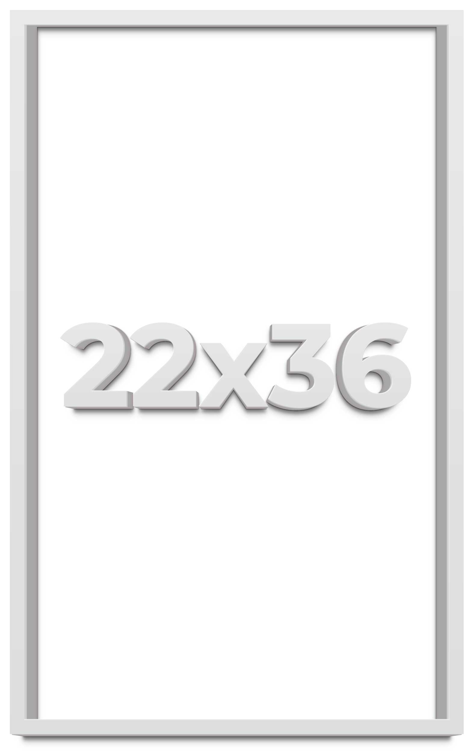 22x36 Shadow Box Frame White | 2 Inches Deep Real Wood Contemporary ...