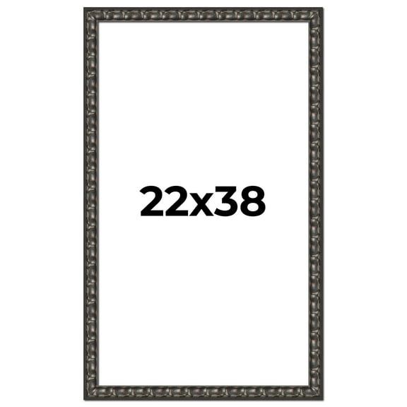 22x38 Frame Black-Brown Medieval Solid Wood Picture Frame | 1.5 Inch Moulding Width | Gotham