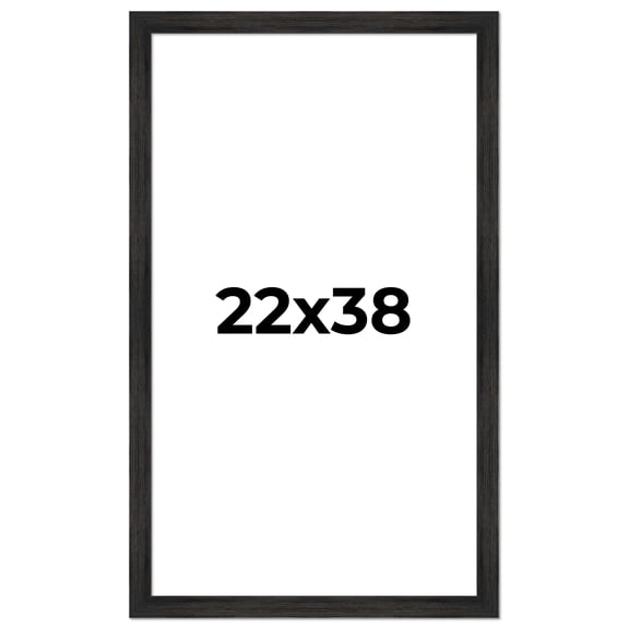 22x38 Frame Black Rustic Barnwood Solid Wood Picture Frame | 1.5 Inch Moulding Width | Includes UV