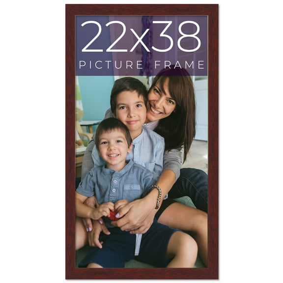 22x38 Frame Brown Solid Wood Picture Frame Width 0.75 Inches | Interior Frame Depth 0.5 Inches |