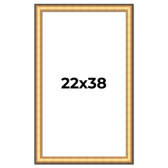 22x38 Frame Gold Plein Aire Solid Wood Picture Frame Width 2 Inches | Interior Frame Depth 0.5
