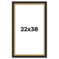 22x38 Frame Gold Real Wood Picture Frame Width 2.25 Inches | Interior Frame Depth 0.5 Inches |