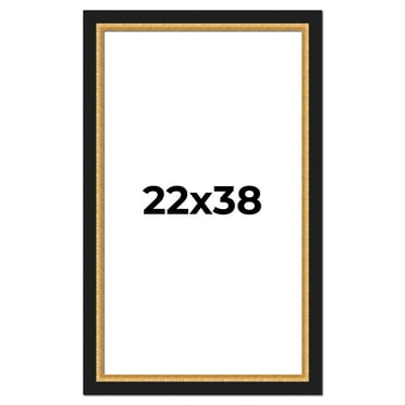 22x38 Frame Gold Real Wood Picture Frame Width 2.25 Inches | Interior Frame Depth 0.5 Inches |