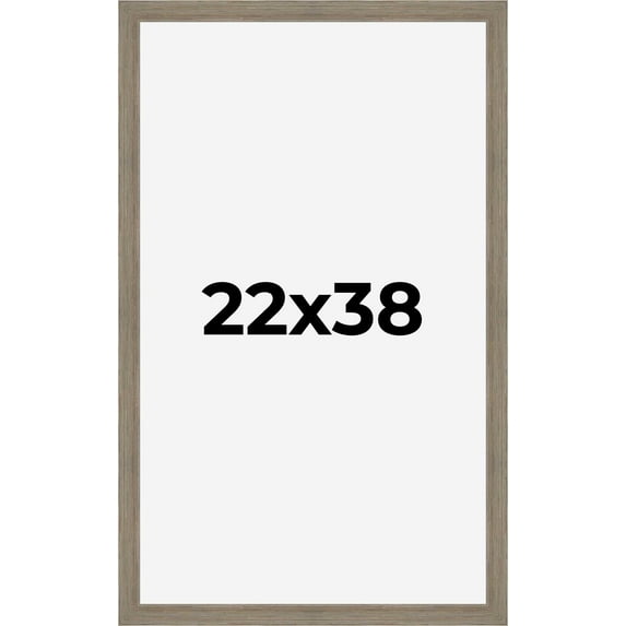 22x38 Frame Gray Barnwood Rustic Solid Wood Picture Frame | 1.5 Inch Moulding Width | Includes UV