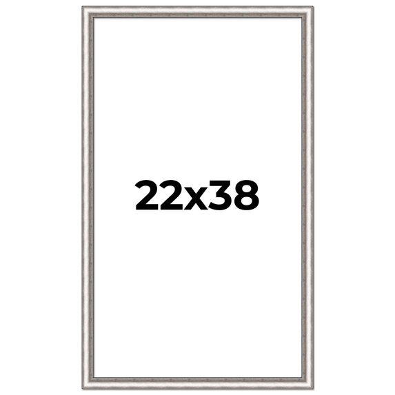 22x38 Frame Silver Real Wood Picture Frame Width 1.25 Inches | Interior Frame Depth 0.5 Inches |
