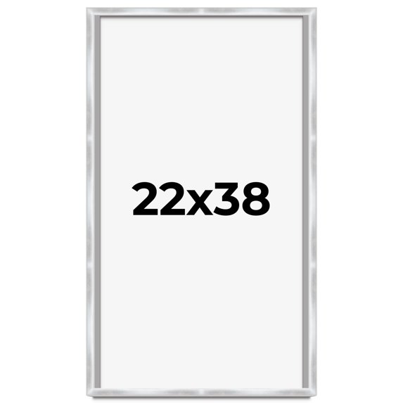 22x38 Frame Silver Whitewashed Wood Grain Solid Wood Shadow Box | 0.75 Inch Moulding Width | 0.75