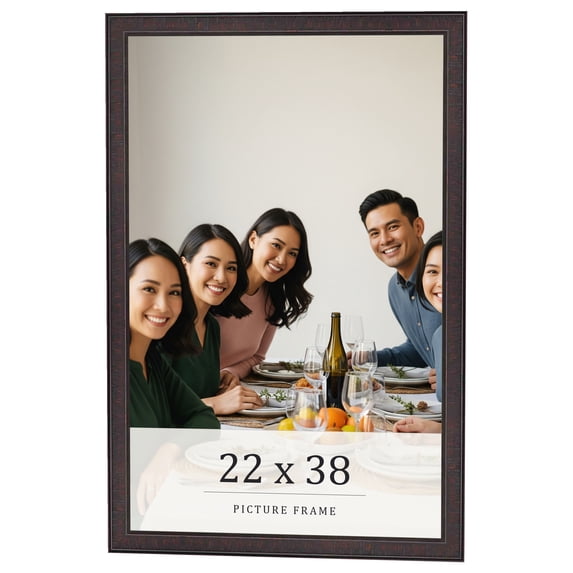 22x38 Rustic Brown Real Wood Picture Frame Width 0.75 inches | Interior Frame Depth 0.5 inches |