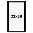 thumbnail image 1 of 22x38 Shadow Box Black Solid Wood Display Picture Frame | 1 Inch Rabbet Depth | | 1.375 Inch, 1 of 4