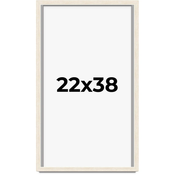 22x38 Shadow Box Frame White | 1.125 Inches Deep Real Wood Rustic Shadowbox Display Frame | UV