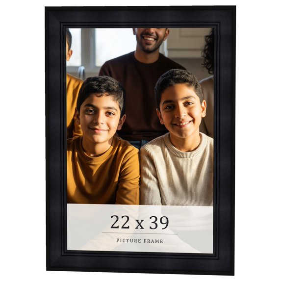 22x39 Frame Black Passaggi Solid Wood Picture Frame Width 1.5 Inches | Interior Depth 0.5 Inches |