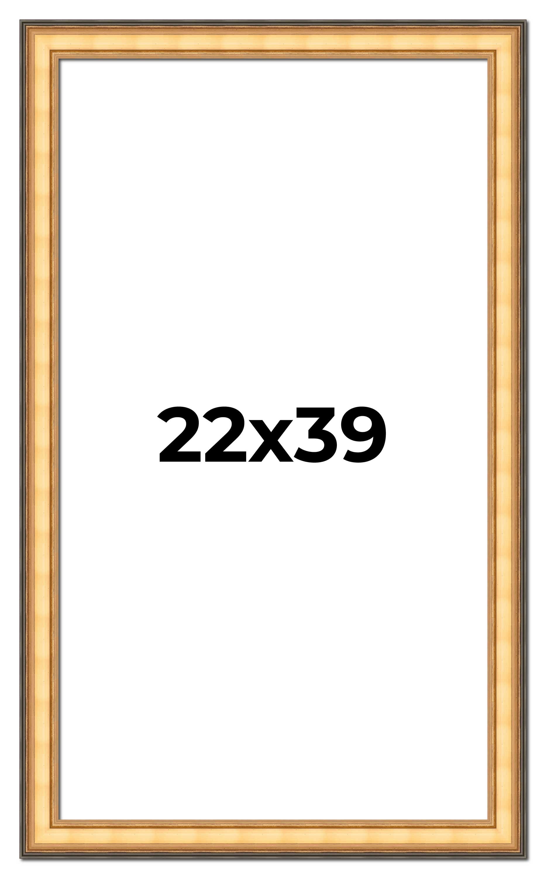 22x39 Frame Gold Real Wood Picture Frame Width 2.25 Inches Interior Frame Depth 0.5 Inches Walmart