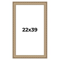 22x39 Frame Ornate Silver Beaded Solid Wood Picture Frame Width 2.5 Inches | Interior Depth 1
