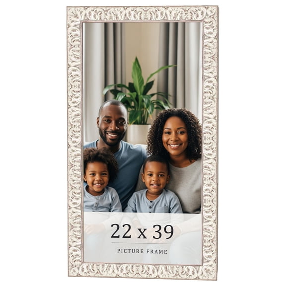 22x39 Frame White Real Wood Picture Frame Width 1.5 inches | Interior Frame Depth 0.5 inches |