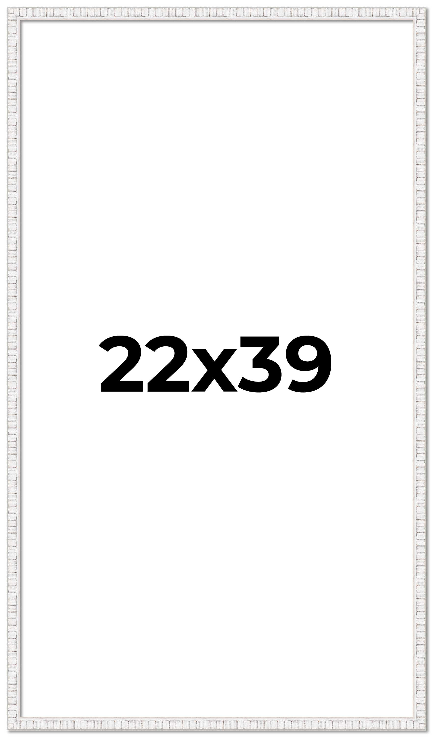 22x39 Frame White Scuffed Rustic Solid Wood Picture Frame | 0.75 Inch ...