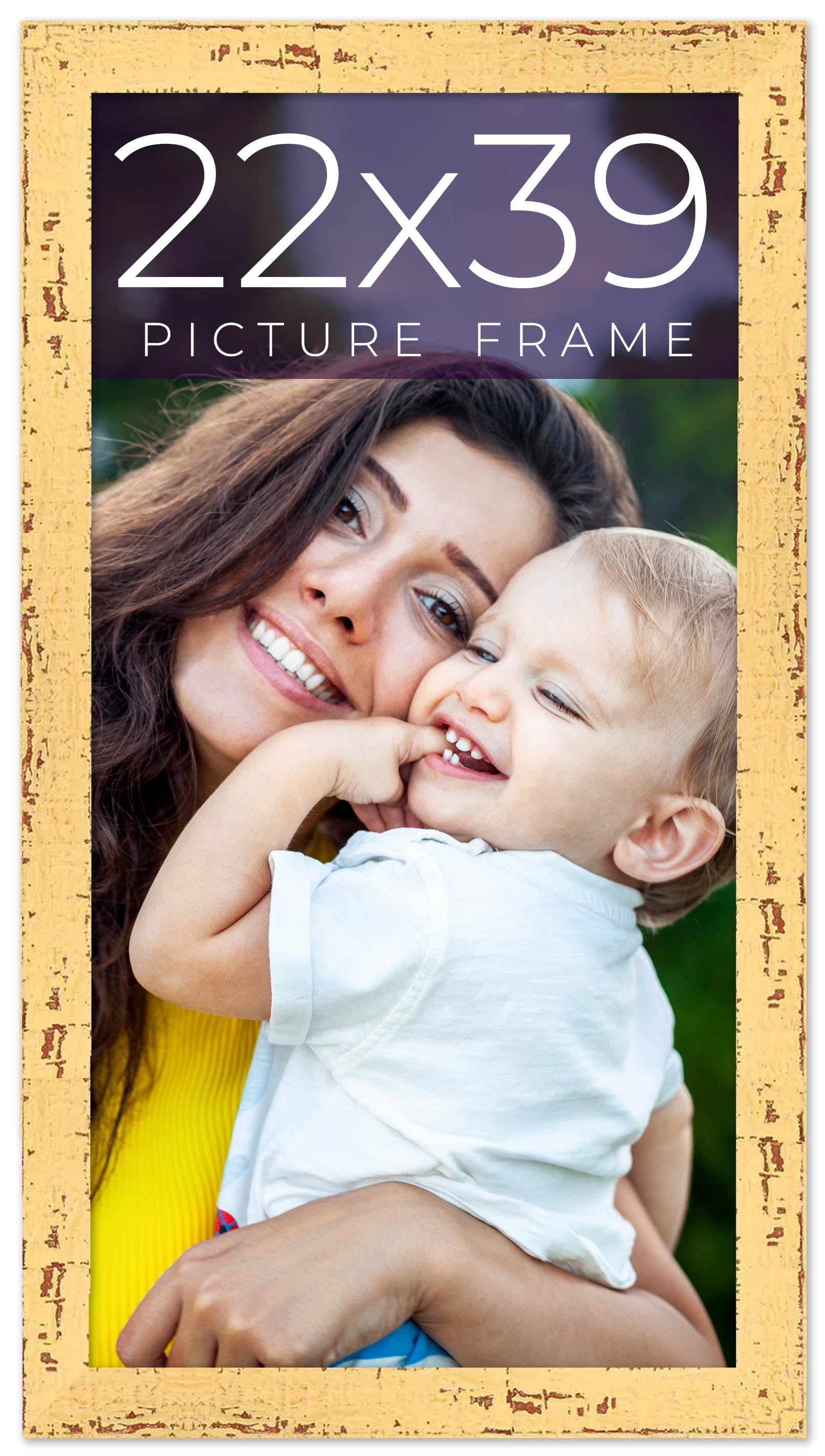 22x39 Frame Yellow Real Wood Picture Frame Width 1.25 inches