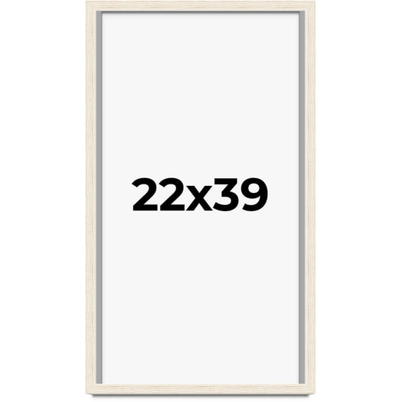 22x39 Shadow Box Frame White | 1.125 Inches Deep Real Wood Rustic Shadowbox Display Frame | UV