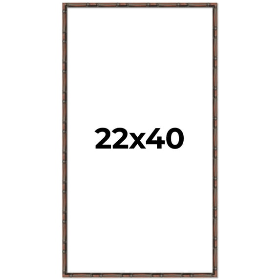 22x40 Frame Brown Bamboo with Dark Coffee/Walnut Finish | Solid Wood Picture Frame Width 0.75