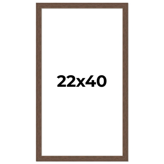 22x40 Frame Brown Farmhouse Solid Wood Picture Frame Width 1.5 Inches | Interior Frame Depth 0.5