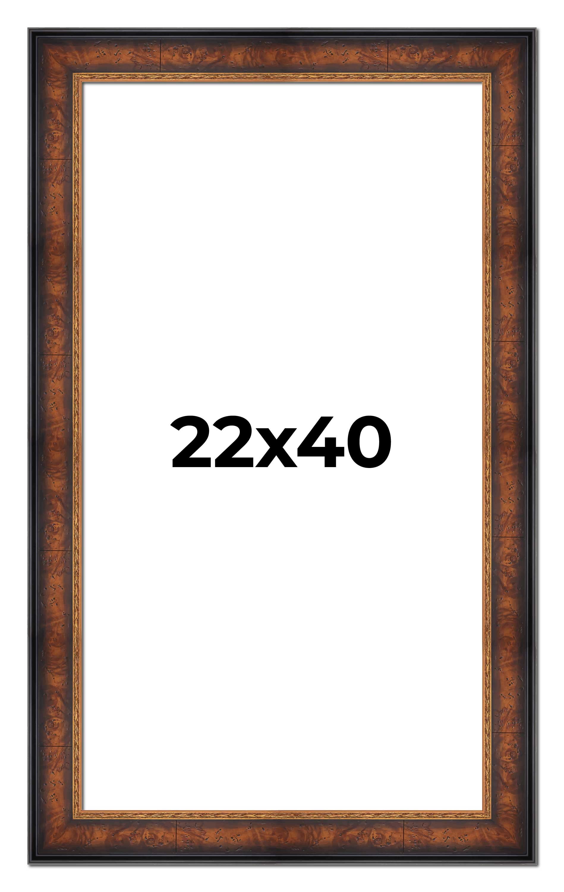 22x40 Frame Brown Walnut Gold Ornate Trim Solid Wood Plein Air Picture ...