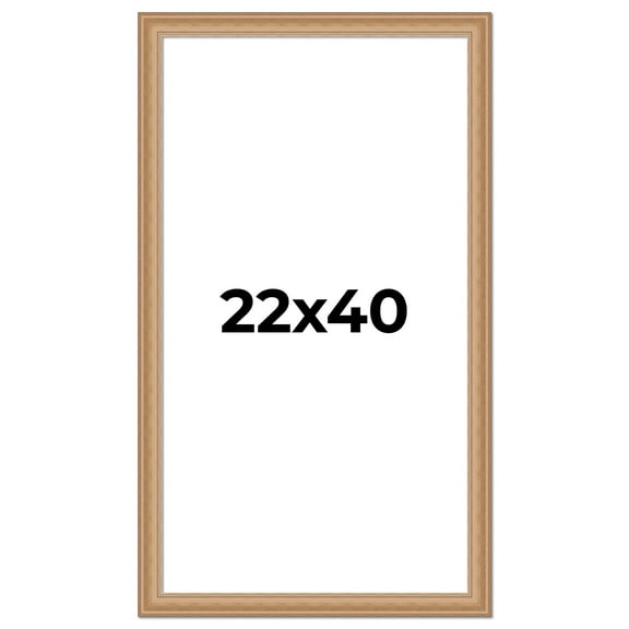 22x40 Frame Charleston Honey Brown Solid Wood Picture Frame Width 1.75 Inches | Interior Depth 0.5