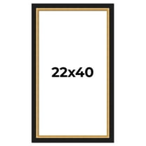 22x40 Frame Gold Real Wood Picture Frame Width 2.25 Inches | Interior Frame Depth 0.5 Inches |