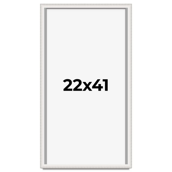 22x41 Shadow Box Silver Brushed Striped Display Frame | 1.625 Inches Deep | 1 Inch Moulding Width |