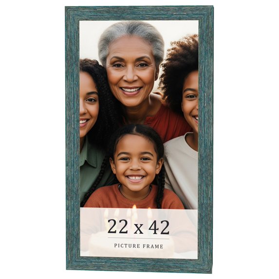 22x42 Frame Blue Rustic Barnwood Solid Wood Picture Frame Width 1.25 Inches | Interior Depth 0.5